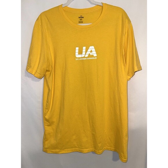 Under Armor T-Shirt Archive Vintage Yellow With White Graphics Men’s Size XL - Picture 1 of 5